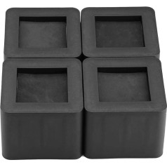 Baldų pakėlėjai, 4 baldų pakėlėjai, stalo pakėlėjai, dramblio kojos, lovos pakėlėjai kojoms, lovos, stalo kojos, baldai, juodi, 10,5 x 10,5 x 8,5 cm