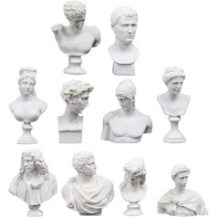 Artibetter 10 graikų biustas statulos Mini galvos statula deivė figūra replika skulptūra dervos amatas eskizavimo praktika menininkas namų biuro dekoracijos