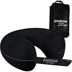 SANDINI TravelFix kelioninė pagalvė - ERGONOMIC FIT - plius dydis (XL) - mikrofibra - juoda