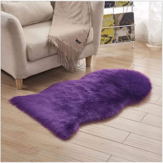 QIKEGooods Sofos kilimas Fuax Fur kilimas Minkštas pūkuotas šiugždantis kilimas Gyvenamasis kambarys Miegamasis Sofa Kėdė Violetinė 60x90cm