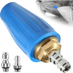 XEERUN Turbodüse Hochdruckreiniger Spitzen, Schnellspanner Hochdruckreiniger Turbodüse Drehadapter Hochdruckreiniger Rotierende Sprüh-Turbodüse mit 1/4 3/8 Schnellanschlüssen für Auto & Outdoor