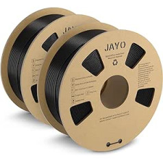 JAYO PLA+ siūlas 1,75 mm, 3D spausdintuvo siūlas PLA Plus 2,2 kg, tvarkingai suvyniotas siūlas, matmenų tikslumas +/- 0,02, 2 ritės PLA+ juodos