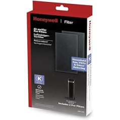 Honeywell oro valytuvai ir ventiliatoriai HRF-K2E K pirminis filtras, suderinamas su HFD323E oro valytuvu Airgenius 5, juodas