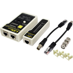 Kabelių testeris rj11, rj12, r j45, bnc su nuotoliniu įrenginiu
