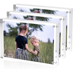 Sezanrpt 3 Pack 4x6 Clear Magnetinis akrilo nuotraukų rėmeliai šeimos augintiniai Draugai atšilimo nuotraukas 10+10mm storio