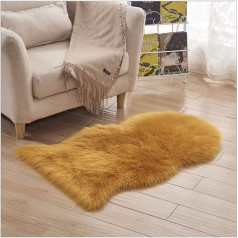 QIKEGooods Sofos kilimas Fuax Fur kilimas Minkštas pūkuotas šiurkštus Gyvenamasis kambarys Miegamasis Sofa Kėdė Auksinė 60x110cm