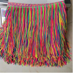 20 cm x 10 jardų lotynų kutai, 20 cm x 10 jardų, vaivorykštės kutai spalvų asorti nailono šokių suknelės apdaila fluorescencinė makramė nėrinių DIY priedai (E)