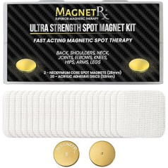 MagnetRX® magnetinių taškų rinkinys - itin stiprūs magnetai - dideli magnetiniai pleistrai nugarai, pečiams, keliams, klubams, kaklui ir kūnui