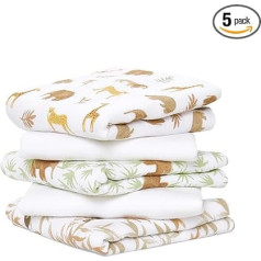 Aden + Anais™ Essentials medvilninės muslino nosinaitės Tanzanie, 5 vnt.