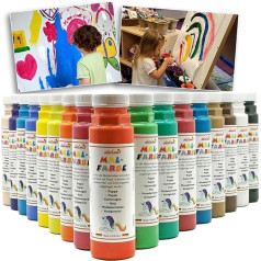 malmit Play Temperos dažai Amatų dažai Mokykliniai dažai Šilko matiniai 17 vnt. rinkinys XXL po 250 ml