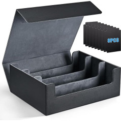 GOQELK DeckBox dėklas 2000+ kortelių, PU odos prekybos kortelių dėžutė, PU odos prekybos kortelių laikymo dėžutė su magnetiniu uždarymu, idealiai tinka MTG, Magic the Gathering, Yu-Gi-Oh! ir kitiems TCG žaidimams