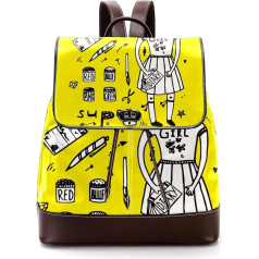 Princess Girls Yellow Personalised School Bags Book Bags for Teenagers, Multicoloured, 27 x 12,3 x 32 cm, kuprinės kuprinės, multicoloured