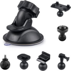 Automatinis automatinis fiksatorius Armaturenbrett-Kamera-Halter mit 6-fach-Adapter, Homree, drehbar um 360 Grad, Autohalterung für DVR-Kamera, Camcorder, GPS-Action-Kameras