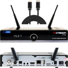 OCTAGON SF8008 UHD 4K kombinuotas imtuvas + NONIC HDMI kabelis, palydovinis kabelis ir DVB-T2 imtuvas, 