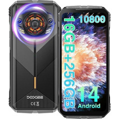 DOOGEE S Punk Tvirtas išmanusis telefonas 2024 16 (6+10) GB + 256GB/1TB 