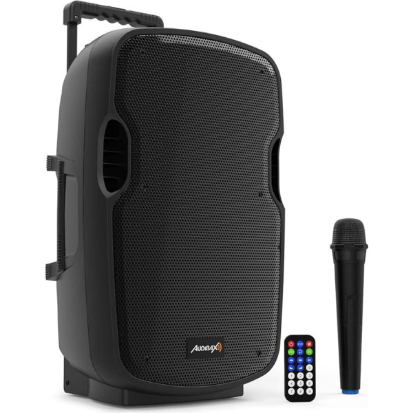 Audibax Denver 10 Altavoz Activo PA 10 colių su baterija, rankenomis ir 1 mikro inalambriku