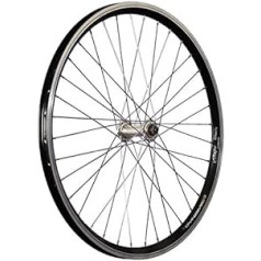 Taylor Wheels 24 colių dviračio priekinio rato dvigubo sienelės ratlankis greitai atjungiamas juodos/sidabrinės spalvos