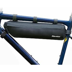 Rovativ® rėminis dviračio krepšys, atsparus vandeniui [3 litrai] dviračių pakavimo krepšiai [100 % atsparus vandeniui] didelis rėminis dviratis, skirtas jūsų žvyro dviračiui, plento dviratis, juodas, papildoma kišenė