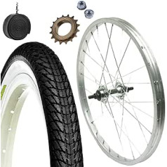 Galinis ratlankis 20 x 1,75 + žvaigždutė 16 dantų + padanga juoda + vamzdis | pasižymėjo Bicycle Graziella Epoche