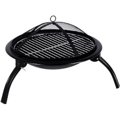 Pagrindinis puslapis Nuolaida Stahl Fire Pit faltbar Outdoor Garten Terrasse Heizung Grill Camping Schüssel BBQ mit Poker, Grill, Rost, Deckel aus Netzstoff