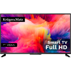 Kruger&Matz 40 colių FHD išmanusis DVB-T2/S2 H.265 Hevc televizorius