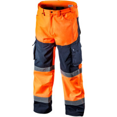NEO Gerai matomos softshell darbinės kelnės, oranžinės, XXL dydis