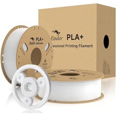 Creality oficialus PLA+ 3D spausdintuvo siūlas, PLA Plus, PLA Pro, 1,75 mm, stiprus, patvarus, sklandus spausdinimas, matmenų tikslumas +/- 0,02 mm, 1 kg kartono ritė, 2 kg, balta + balta