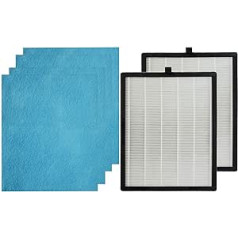PUREBURG 2 paketų pakeitimas 4 viename HEPA pakaitinis filtras ir 4 pirminiai filtrai, suderinami su Duomishu ‎KJ203F-142 oro valytuvu