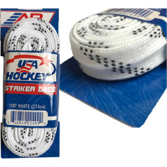 Hokeja slidu šņores nevaskotas baltas USA Hockey 108''/274 cm