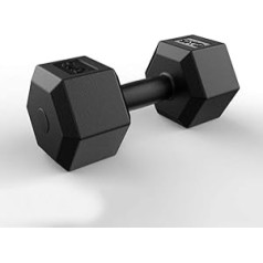 ZXQZ Fitness hanteliai su guma dengtais šešiakampiais hanteliais, svoris 2,5 kg / 5 kg / 7,5 kg / 10 kg, galima įsigyti kaip vieną hantelį