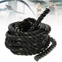 ADanti Battle Rope 9m/12m/15m I Ø 25 mm, fitneso treniruoklių virvė su dangteliu jėgos ištvermei ir raumenų auginimui, siūbavimo virvė efektyviam viso kūno treniruotėms, 25mm*9m