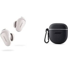 „Bose Quietcomfort Earbuds II“ baltos spalvos ir dėklas Trigubas juodas dėklas