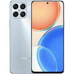 „HONOR X8“ telefonas atrakintas 6+128 GB „FullView“ 6,7 colio 90 Hz dviejų SIM kortelių „Android 11“ išmaniojo telefono keturių kamerų 64 MP „Qualcomm Snapdragon 680 Quick Charge“ 22,5 W NFC – sidabrinė