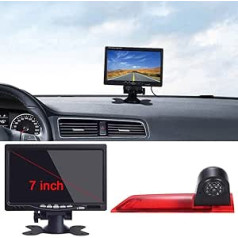 Dynavsal galinio vaizdo kamera Transporter + 7 colių TFT LCD ekranas automobilio monitorius, stabdžių žibintas automobilio stogo atbulinės eigos kameros rinkinys, skirtas Ford Transit Custom 2012-2016 furgonui