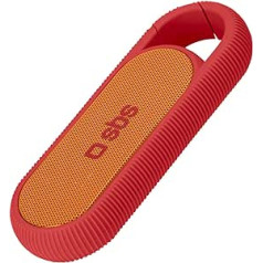 SBS kompaktiškas belaidis garsiakalbis 2W 300mAh baterija ir diržo kabliukas + USB įkrovimo laidas (raudonas)