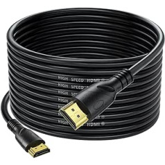 Jorenca 4K HDMI kabelis 15 m (HDMI 2.0, 18 Gbps) Itin didelės spartos paauksuotos jungtys, Ethernet garso grįžtamasis vaizdo įrašas 4K, Full HD1080p, 3D suderinamas Xbox nešiojamas kompiuteris PS3 PS4 PS9 PC HDTV