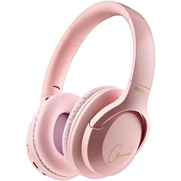 NGS ARTICA Greed Pink – aukščiausios kokybės belaidės ausinės, suderinamos su Bluetooth technologija, lengvos ir sulankstomos, įmontuotas mikrofonas, 40 valandų baterijos veikimo laikas, rožinė