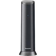 Dizaineris Panasonic KX-TGK220GM telefonas su atsakikliu ir žadintuvu, vidinis telefonas (belaidis), HD telefonija, matinė juoda