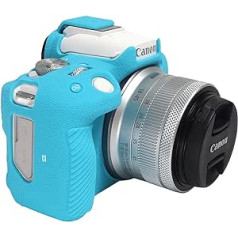 R50 R100 fotoaparato dėklas, paprastas gaubtas, patobulintas fotoaparato dėklas, skirtas Canon EOS R50/R100 fotoaparatui, minkštas silikoninis dėklas su mygtukų užrašais, lengvas korpuso dangtelis, mėlynas