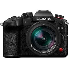 Panasonic LUMIX DC-GH6L hibridinis fotoaparatas su Leica ES12060 objektyvu (25 MP, dvigubas IS, OLED vaizdo ieškiklis, apsauga nuo šalčio / dulkių / purslų) juoda