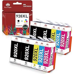 Toner Kingdom 920XL Suderinamas su HP 920 XL 920XL daugiapakopėmis spausdintuvų kasetėmis, skirtomis HP Officejet 6500A 6500, HP Officejet 6000 7000, HP Officejet 7500A 7500 spausdintuvams (4 juodos, 2 žydros, 2 rožinės spalvos)