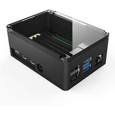 Anidees aliuminio radiatorius Pi dėklas su silikoniniu terminiu padėkliuku Raspberry Pi 4 modeliui B, juodas (AI-PI4-BB-PRO)