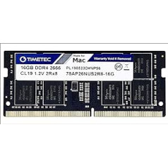 Timetec 16GB Suderinamas su Apple DDR4 2666MHz, skirtas 2020 m. vidurio iMac20.1/20.2/Mid 2019 iMac19.1 27 colių su Retina 5K ekranu, 2018 m. pabaigos Mac Mini (8.1) PC4-2133313/0PC4-213331300