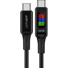 Acefast USB-C – USB-C laidas 100W su 1,2m ekranu, juodas