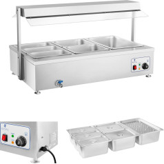Bain-marie laisvai pastatomas vandens šildytuvas su čiaupu 6 x GN 150mm 55L Royal Catering