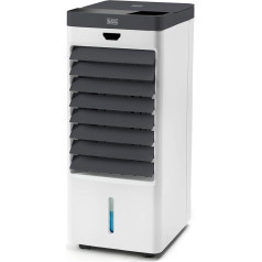 BLACK+DECKER BXAC50E garų šaldytuvas, ventiliatorius, oro drėkintuvas, 4 ledo talpyklos, 5 l, 3 greičio nustatymai, 3 svyravimo režimai, nuotolinio valdymo pultas, 7,5 val. laikmatis, ratukai, 75 W, baltas