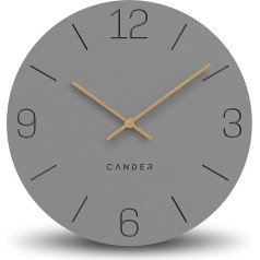 Cander Berlin MNU 2630 H Sieninis laikrodis MDF Tylus be tiksėjimo garsų 30 cm Analoginis Gyvenamasis kambarys Modernus Senovinis pilkas medinis laikrodis