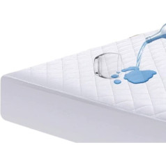 Luxury Nights Neperšlampamas čiužinio apsauga 100 % medvilnės dvigubas 30 cm prigludęs lapas Anti alergija čiužinio dangtelis plaunamas vandeniui atsparus čiužinio dangtelis