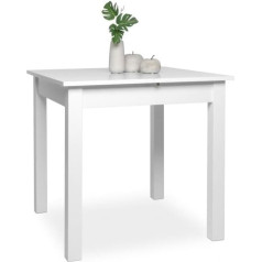 Finori Coburg 002044 Baltas 80 x 80 cm valgomojo stalas Virtuvės stalas Išplečiamas apie 120 cm