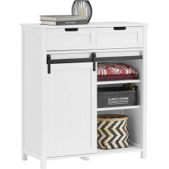 Sobuy Virtuvės spintelė Spintelė su stumdomomis durimis Spintelė Bufetas Sandėliavimo spintelė Komoda Balta WHT apie 80x93x35cm FSB74-K-W